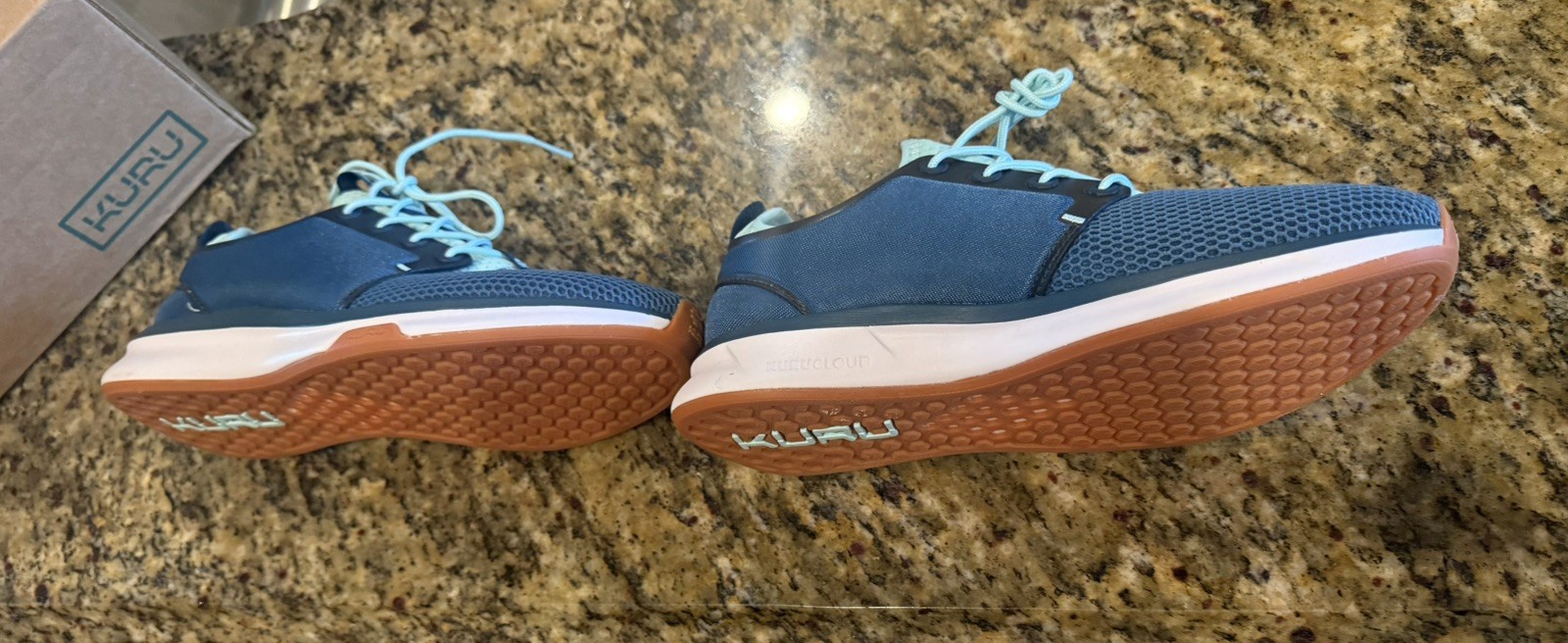 KURU Atom Running Shoes Womens 9 Blue Mint Mesh Orthopedic Arch Support Sneakers