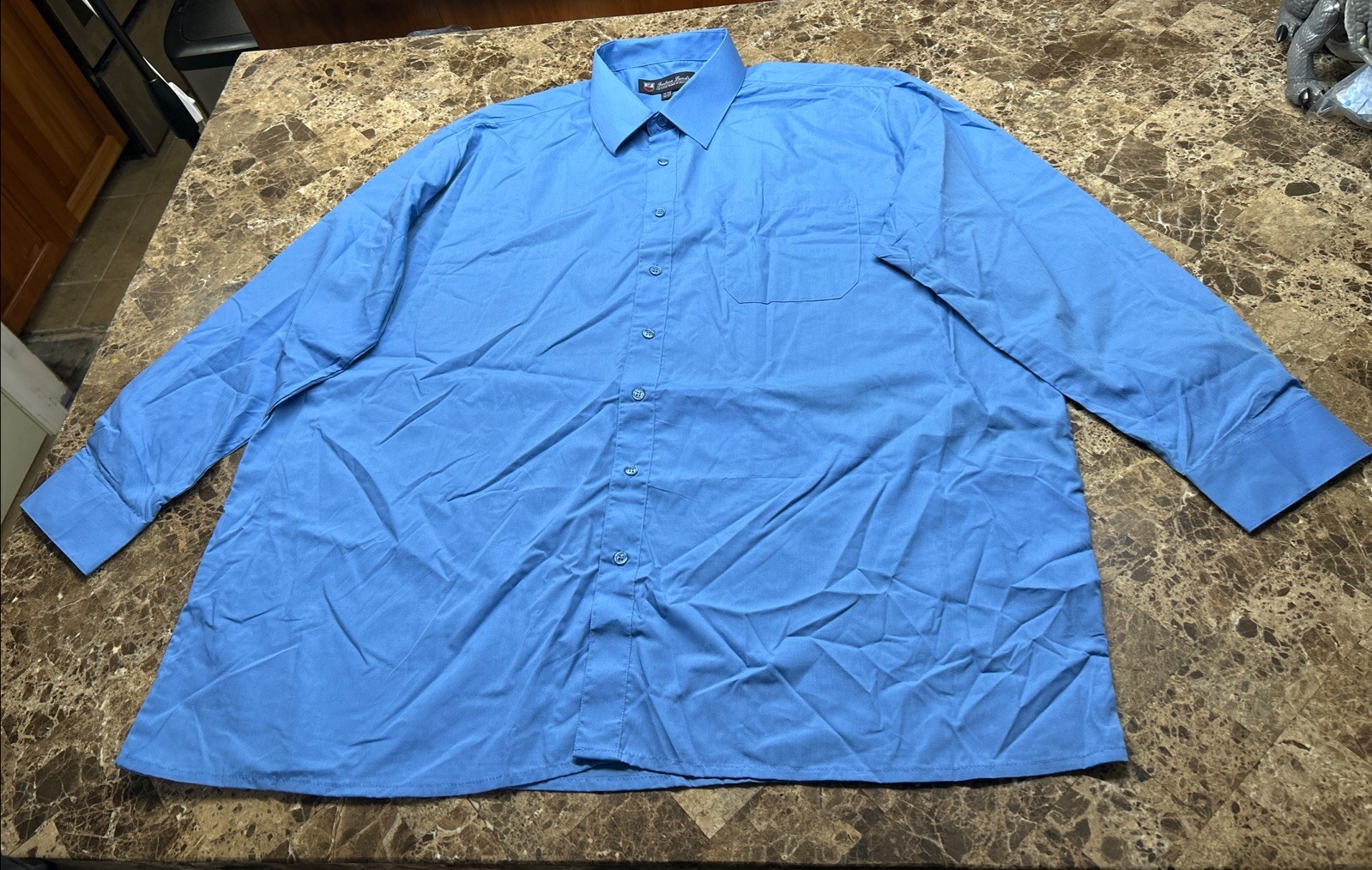 Fortino Landi Men’s Button Down Dress Shirt 19 – 19.5 36-37 Blue Long Sleeve