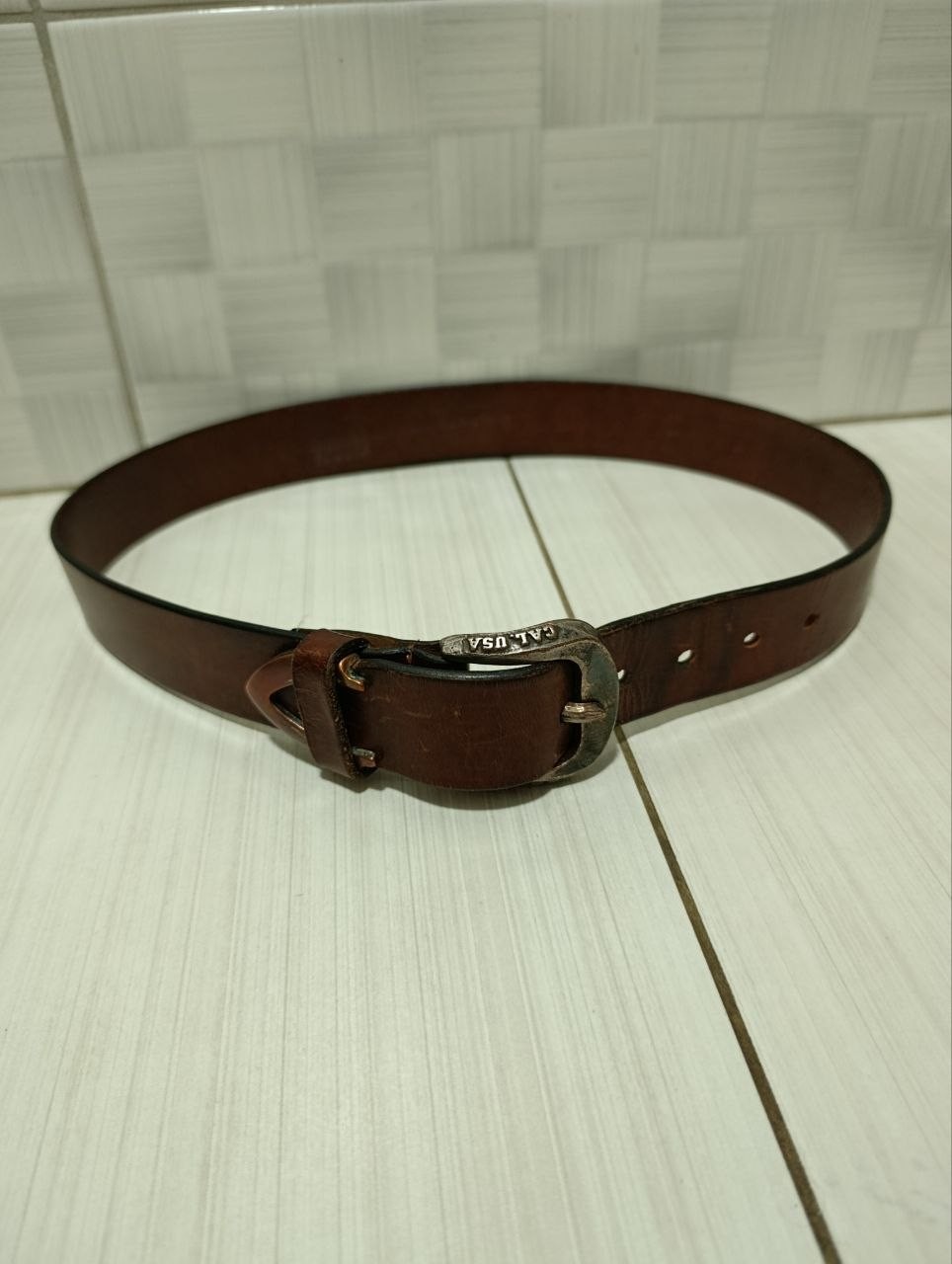 Vintage Levi’s Genuine Leather Belt Brown Made in Italy Real Leather