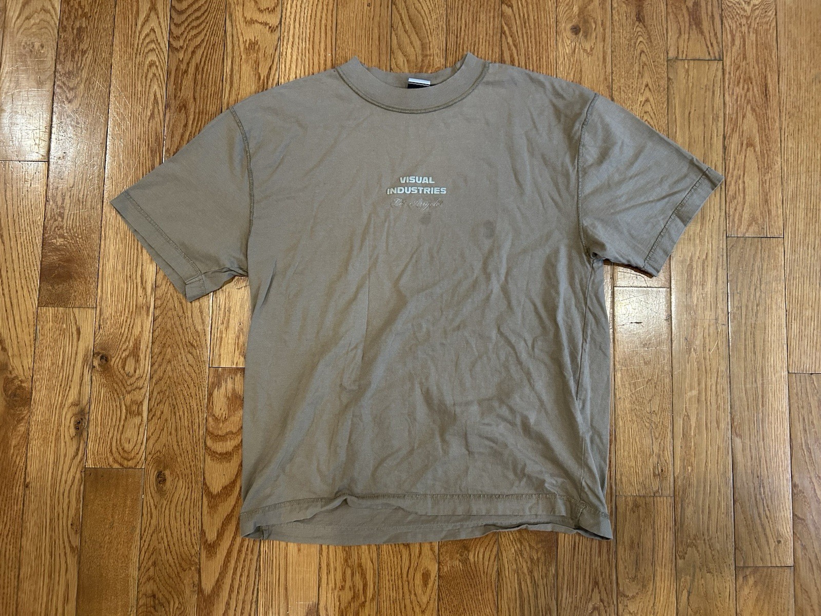 WXYZ Mfg. Co. Visual Industries Los Angeles T-Shirt Men’s Medium Brown Cotton