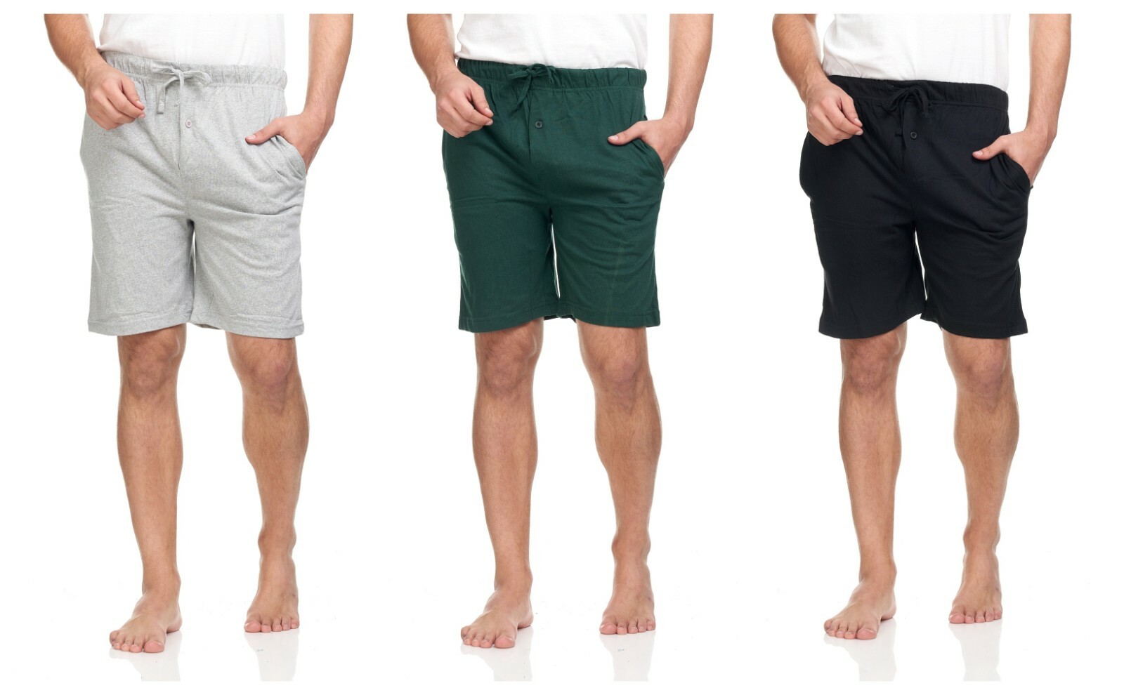 Men’s Casual 100% Cotton Soft Knit Pajama Bottom Loungewear Shorts With Pockets