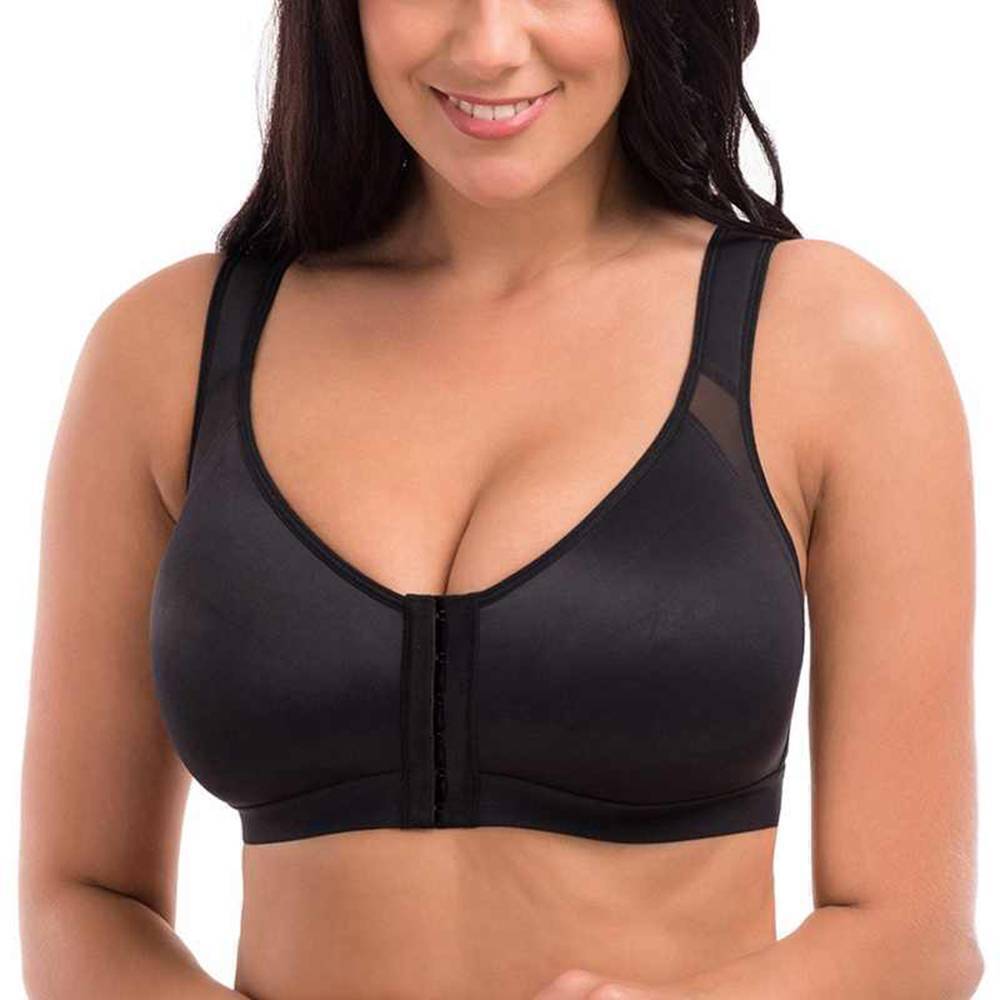 Women Posture Corrector Bra Wireless Back Support Lift Up Yoga Front Closure Bra