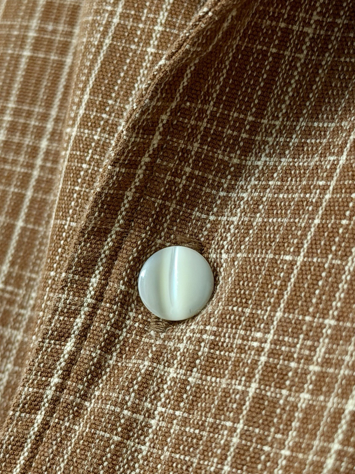 3sixteen Open Collar Shirt – Amber Microplaid – M