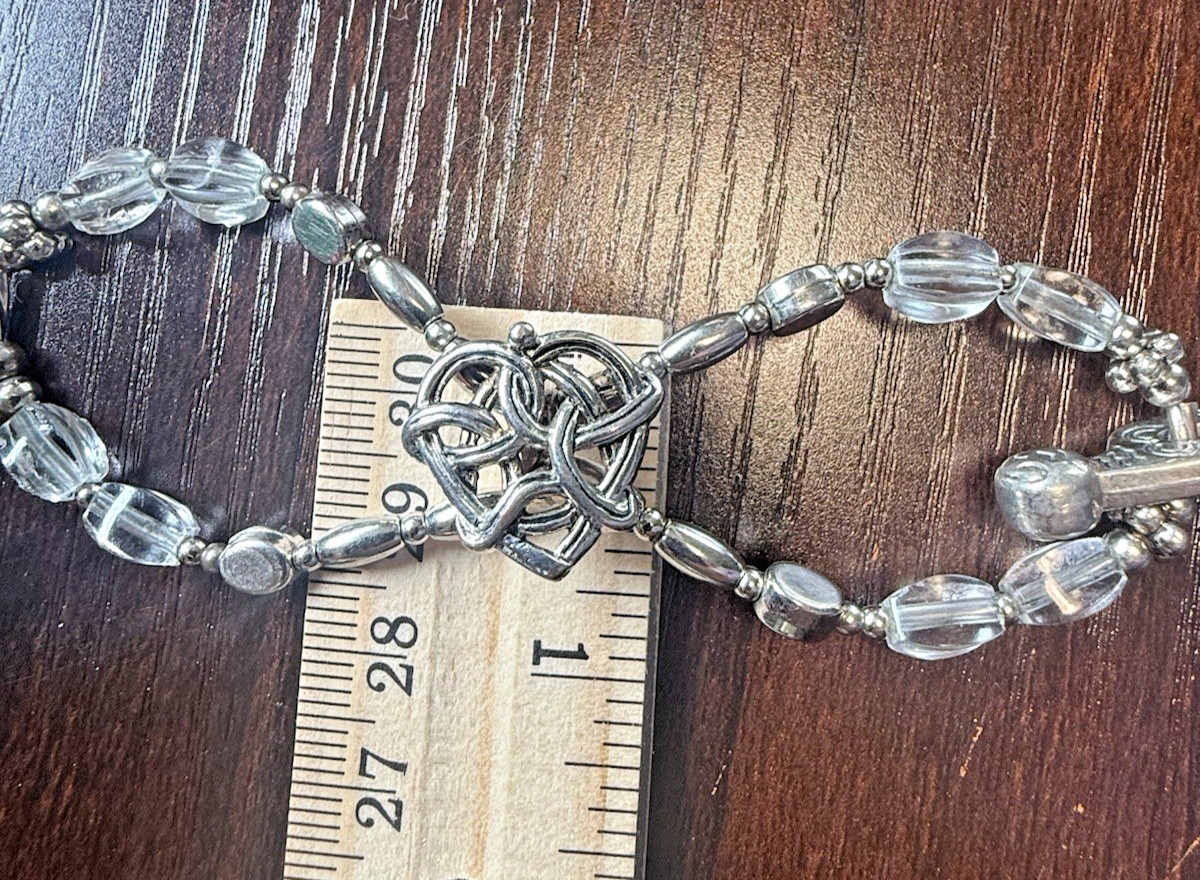 Lilla Rose Flexi Clip Celtic Heart with Crystal Beads Size Large