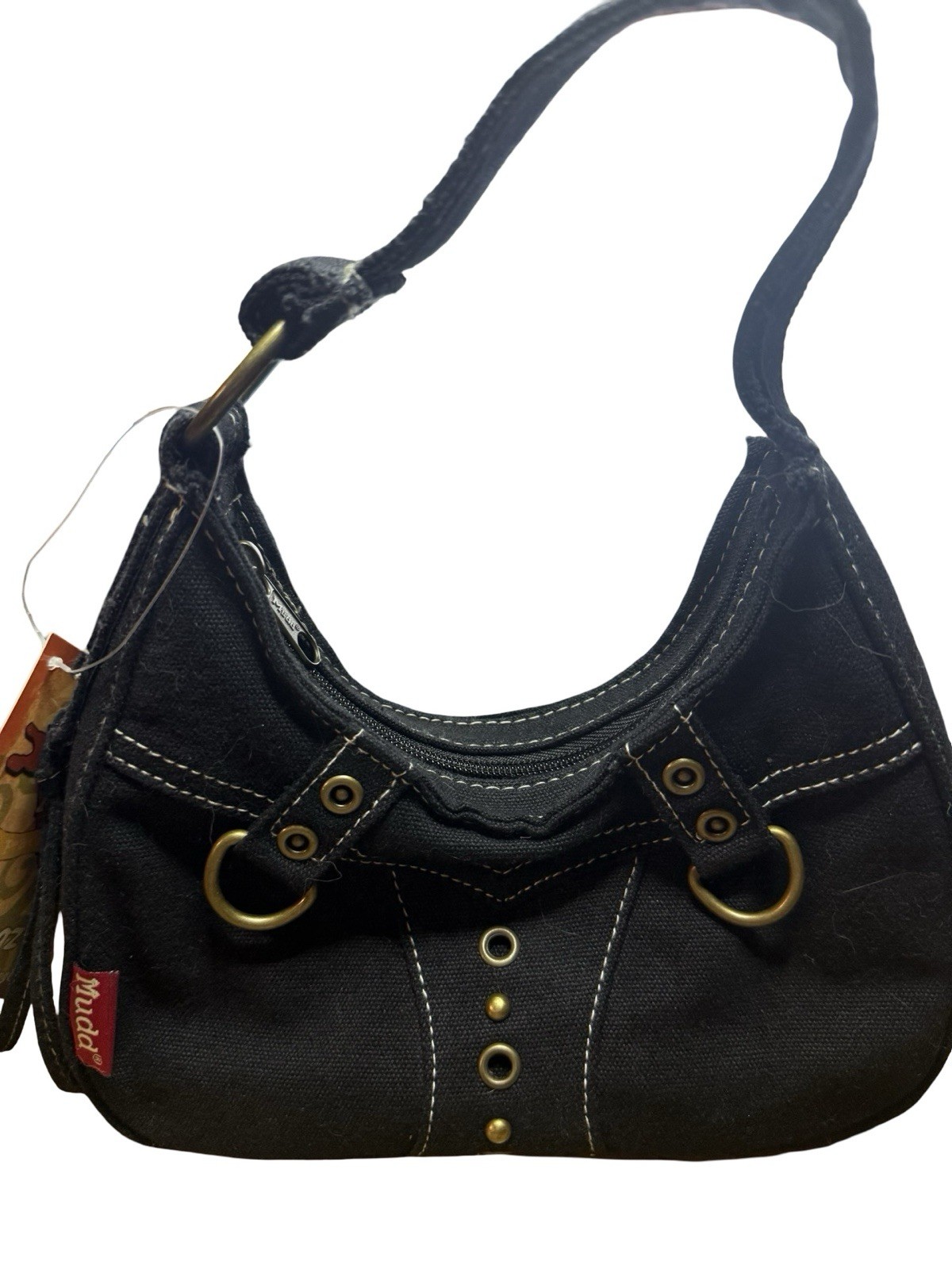 New With Tags Vintage Y2K Black Mudd Bagz Brand Purse hobo top