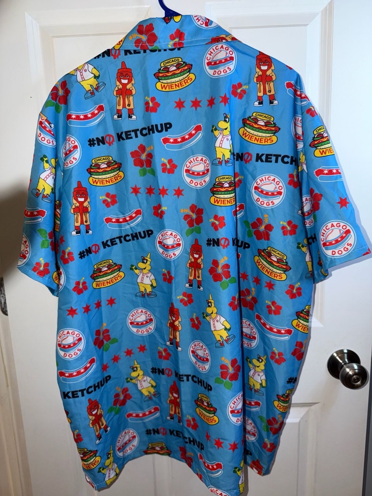 BWM Global Chicago Dogs ‘No Ketchup’ All-Over Print Short Sleeve Button-Up Shirt