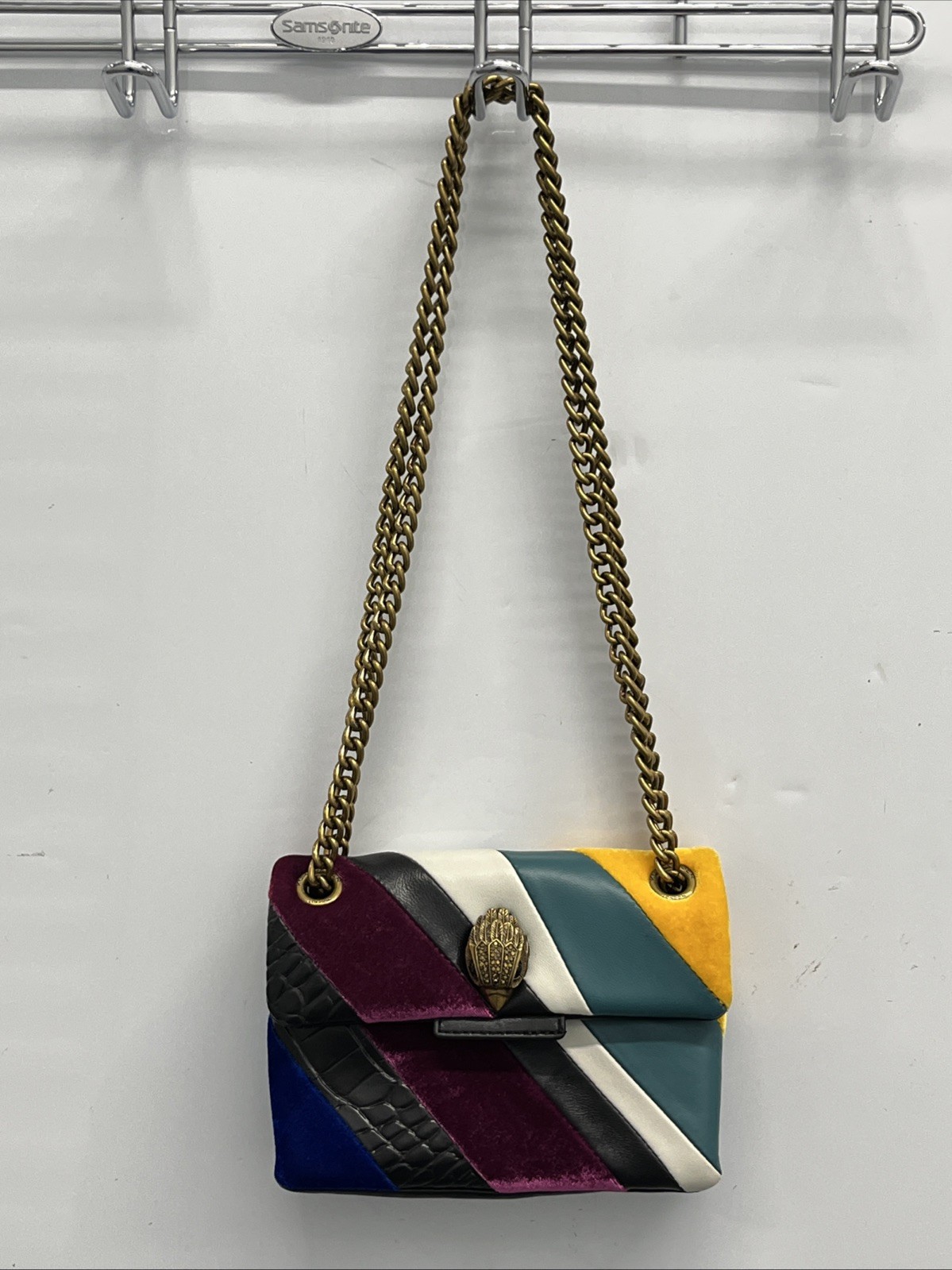 Kurt Geiger Multicolor Colorblock Shoulder Bag Gold Chain Strap