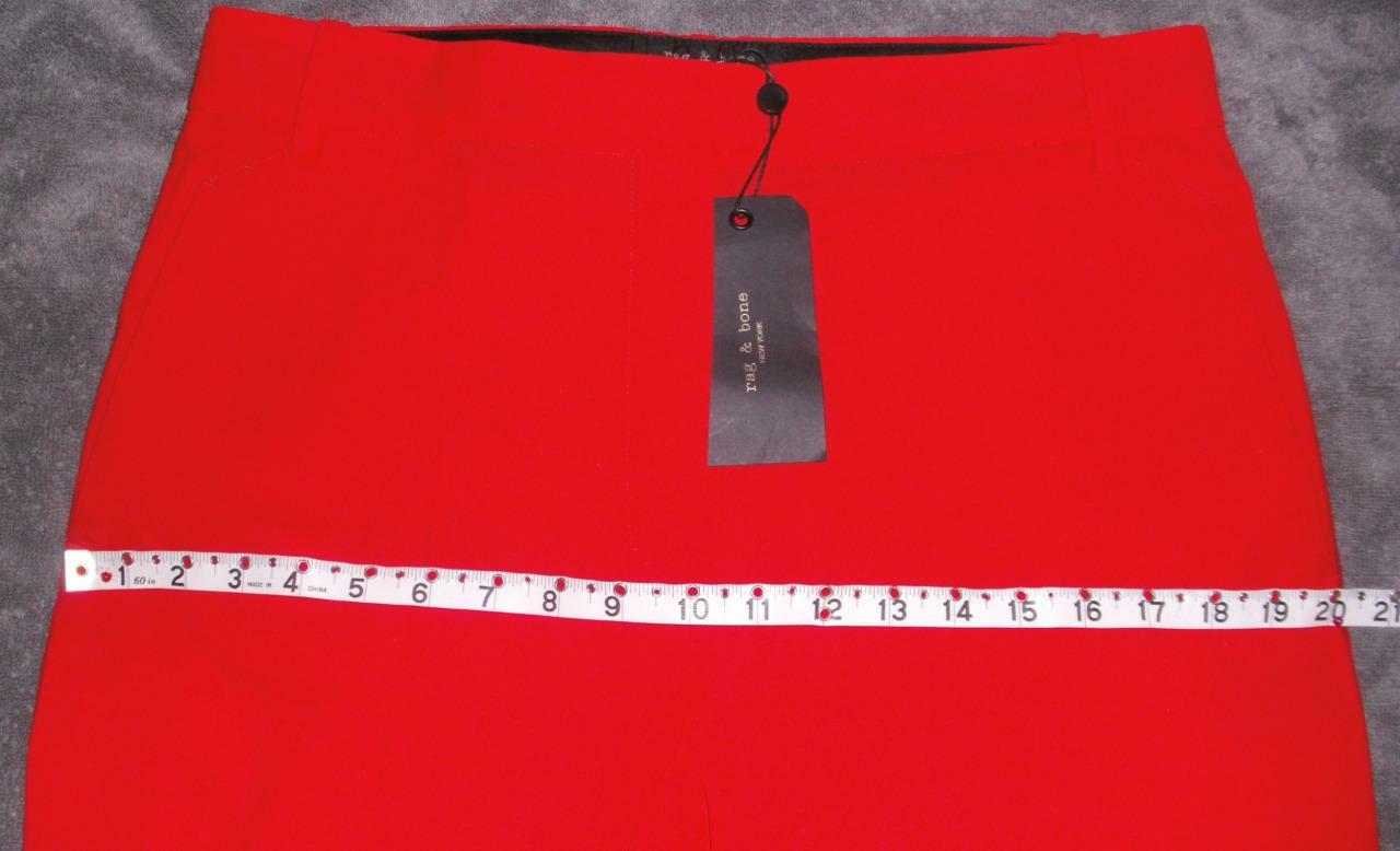NWT Rag & Bone Oman Red Side Stripe Wool Blend Trousers Pants 10
