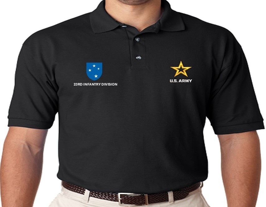 2ND INFANTRY DIVISION* ARMY LOGO*EMBROIDERED POLO. ARMY OFFICIALLY LICENSED