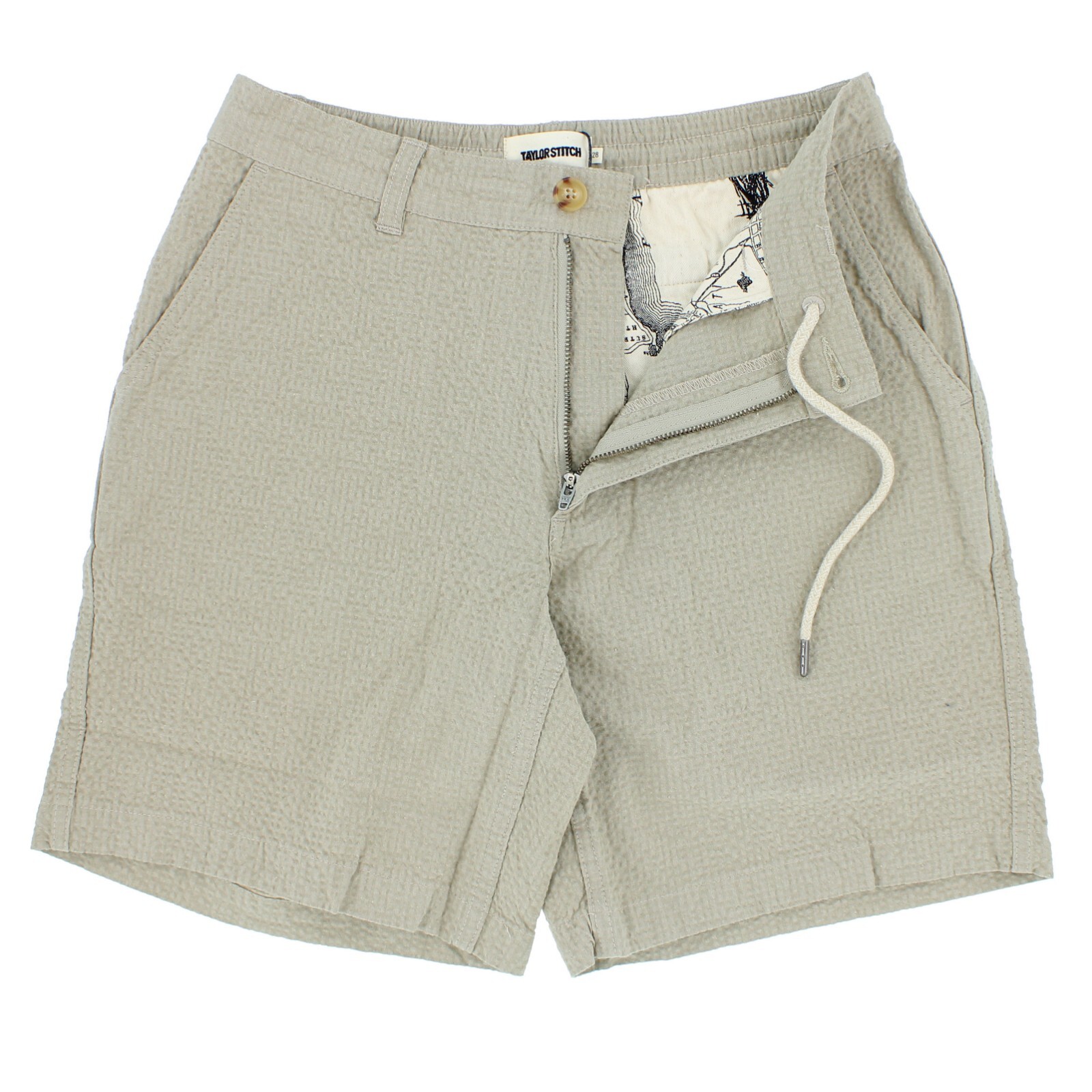Taylor Stitch Men’s Easy Short Soft Organic Cotton Seersucker 8″ Inseam $98