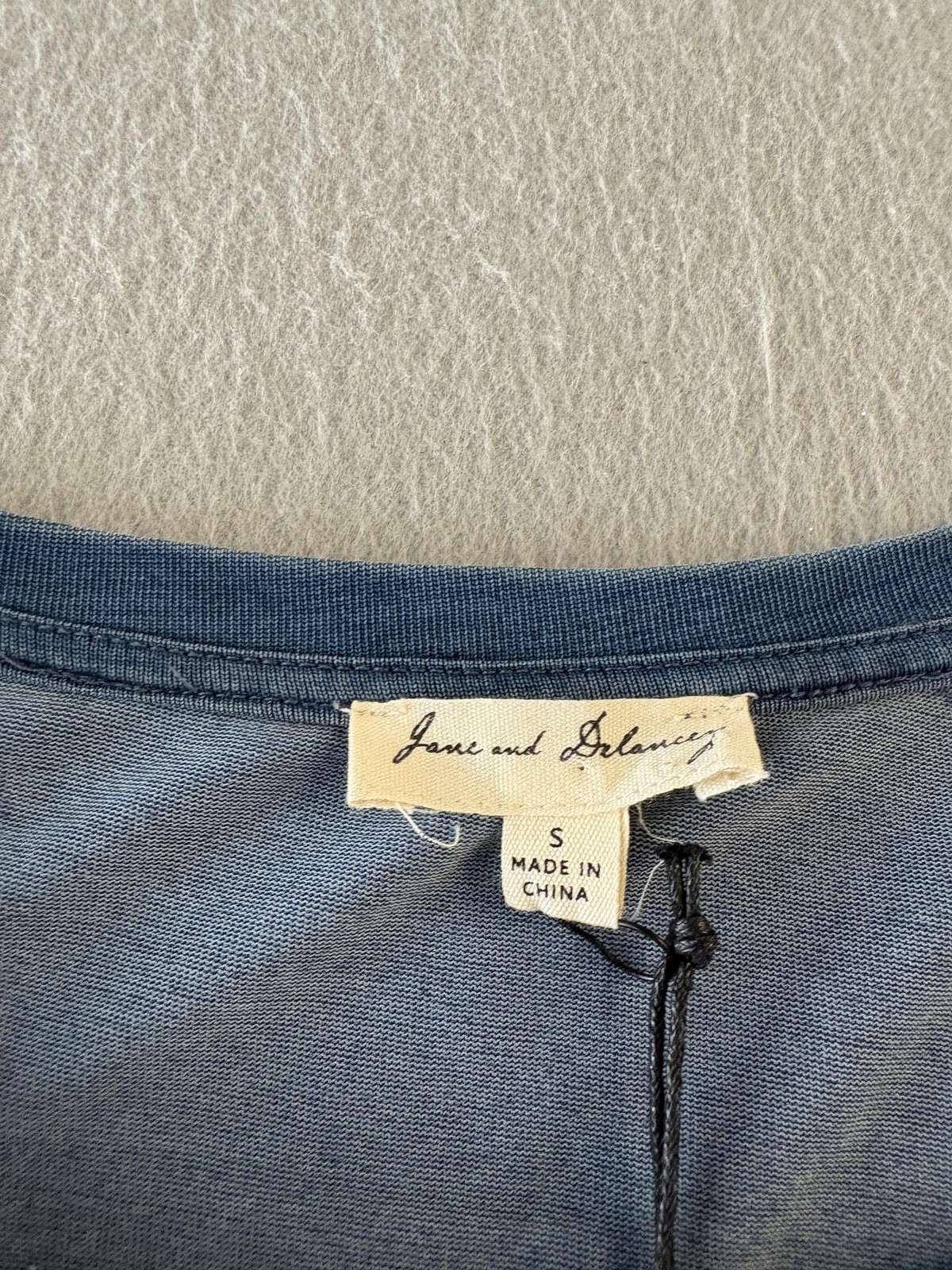 Jane And Delancey Shirt Womens Small Blue Ruffle Short Sleeve Tencel Tee Top