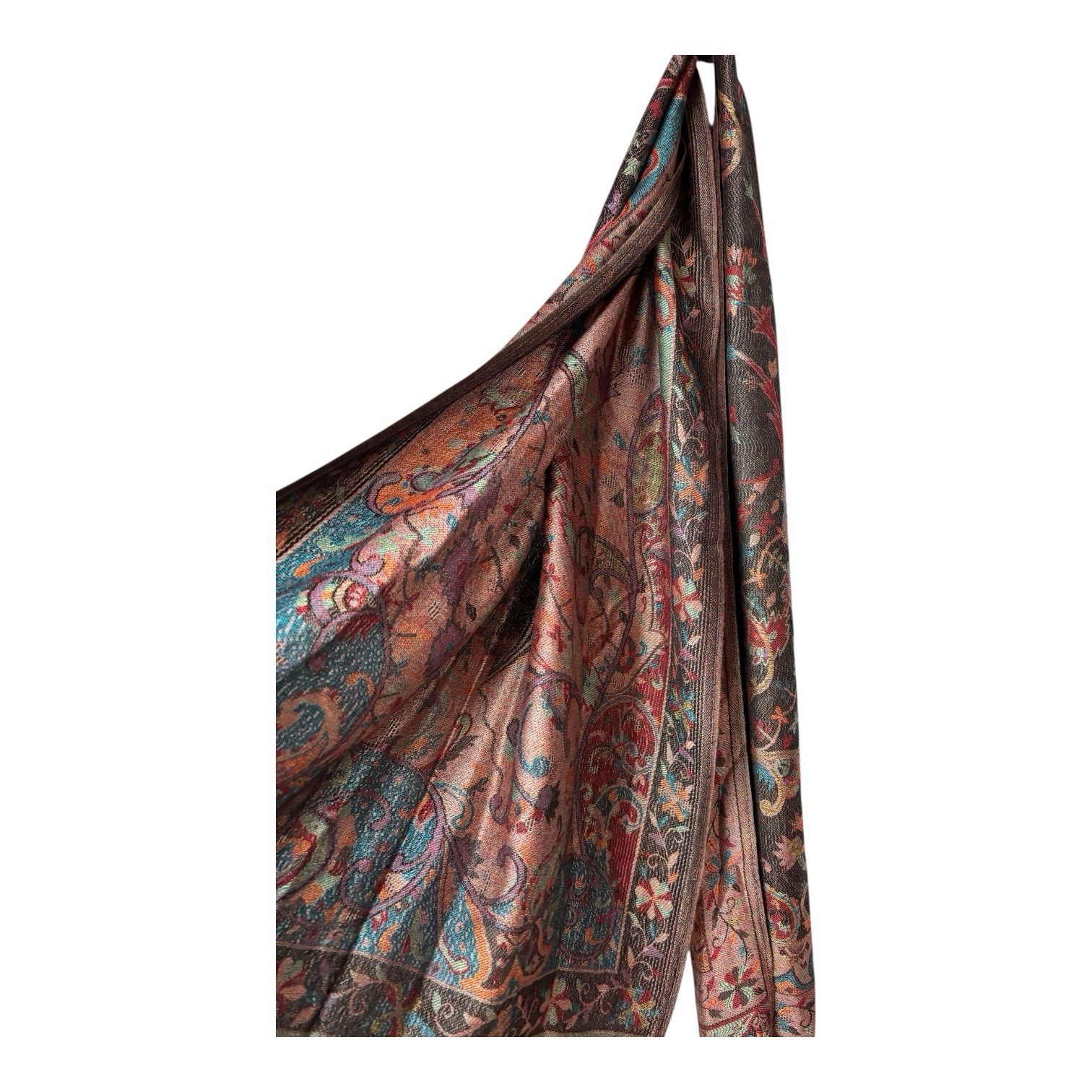 100% Cashmere Scarf Jerusalem Made Paisley Wrap 27 in x 76 in