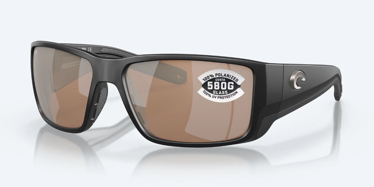 Costa Del Mar Blackfin Pro Matte Black / Copper Silver Mirror Glass 580G – NEW