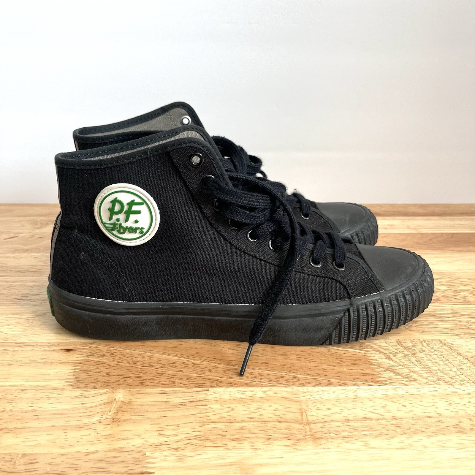 PF Flyers Shoes Mens Sz 10 Black High Top Canvas Sneakers Sandlot