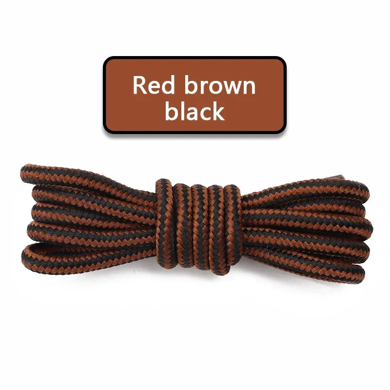1 Pair Round Cotton Shoe Laces Striped Double Color Shoelaces Outdoor Boots and
