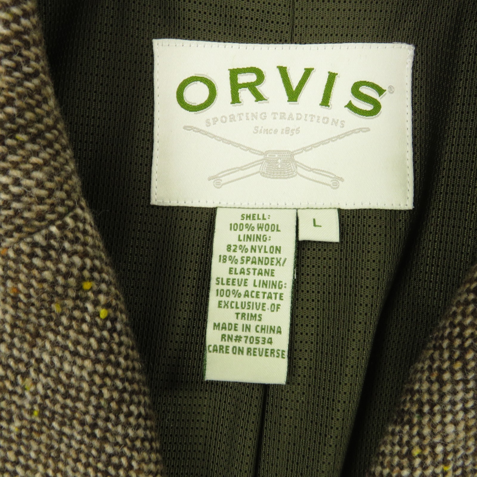 Orvis Jacket Men Large Tweed Elbow Patch Sport Coat Hunting Blazer Cruiser Fleck