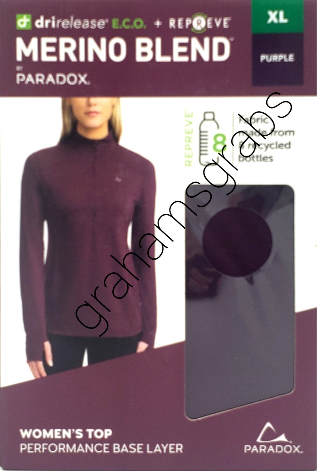 PARADOX Women’s MERINO BLEND PERFORMANCE BASE LAYER 1/4 ZIP TOP DriRelease SIZES