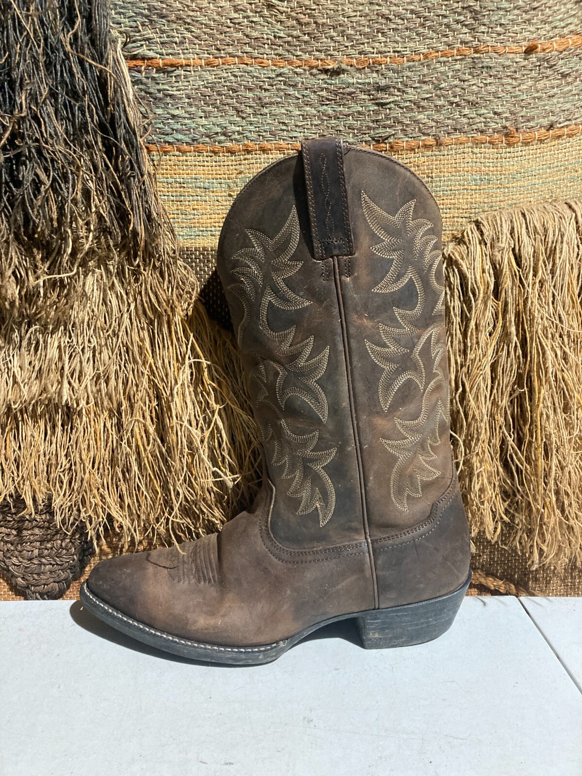 Ariat 34725 Distressed Brown Leather Cowboy Western Boots Men’s sz 11 D