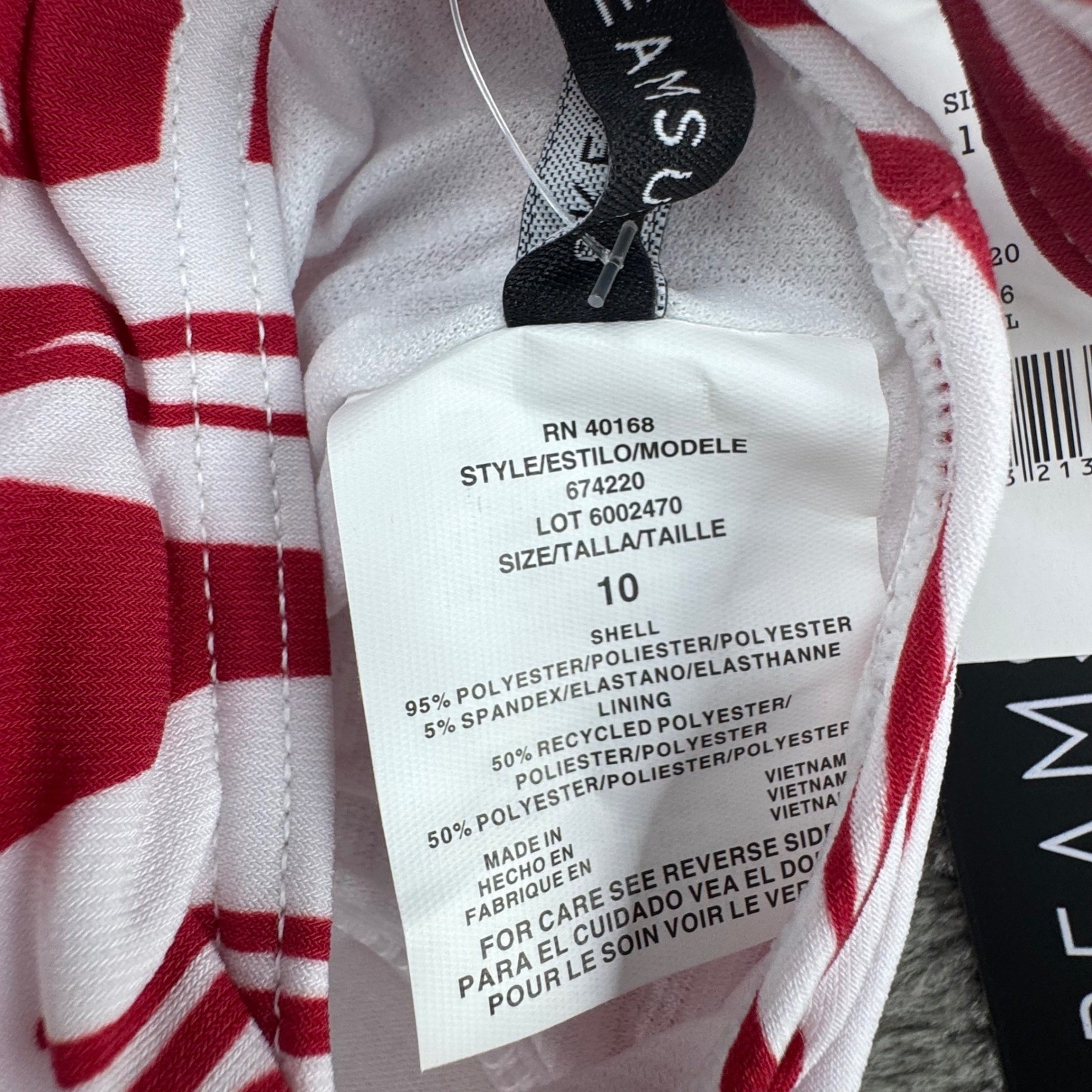Dreamsuit by Miracle Brands Tankini Top Womens 10 Red White NEW Tropical Palm