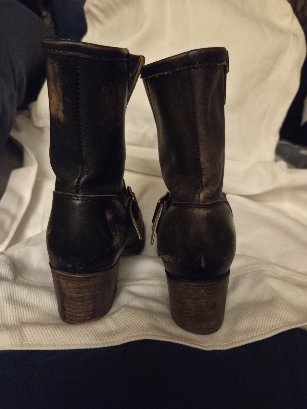 Freebird Steven Boots Carlito Women Distressed Dark Brown Leather Size 7 Nice!