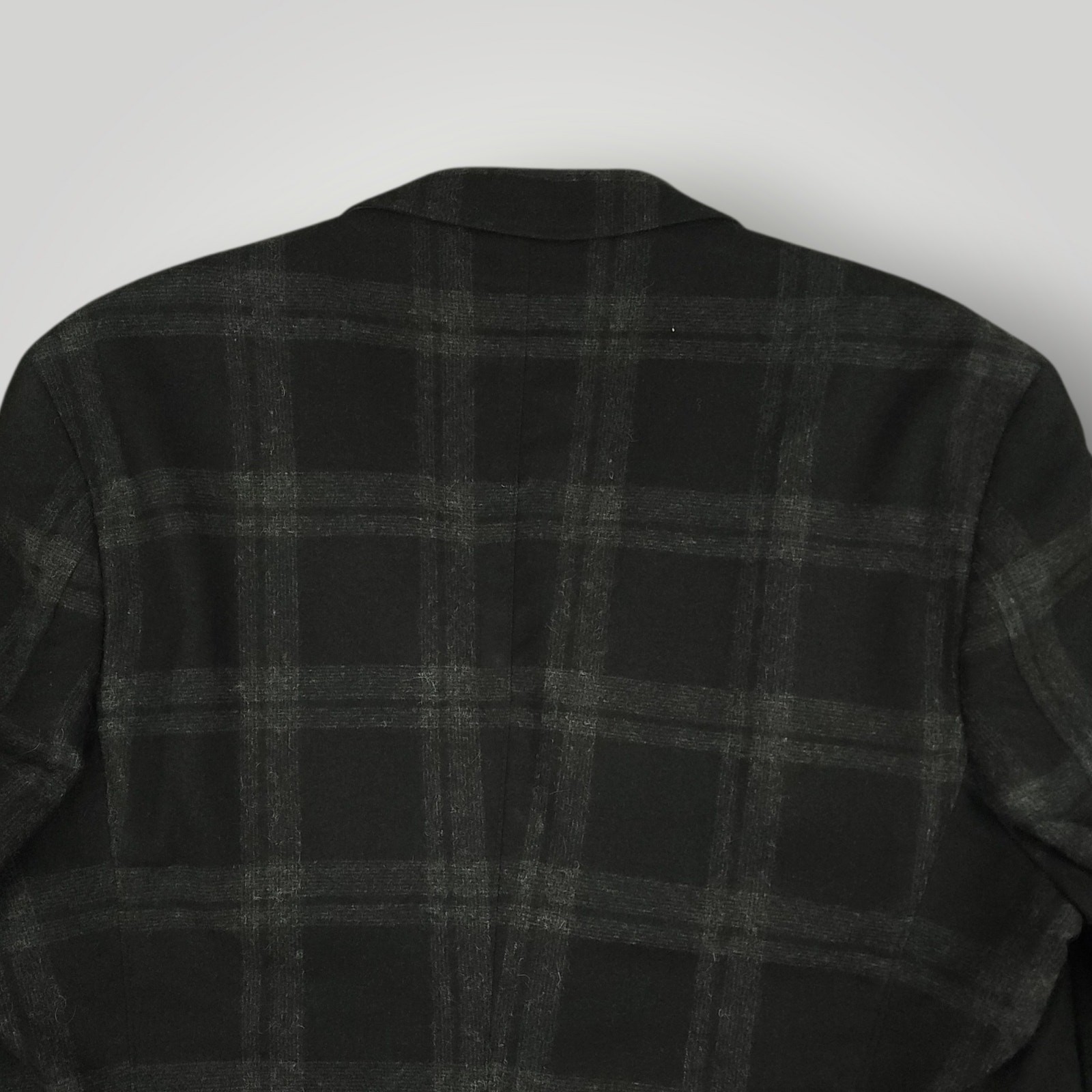 Kroon Sport Coat Mens 46R Flannel Wool Blend 3 Roll 2 Elbow Patch Pocket Plaid
