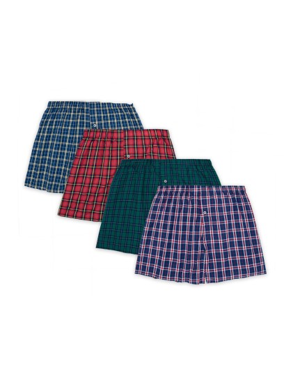 Fruit of the Loom Men’s Premium Woven Plaid Boxers, Assorted 4 Pack