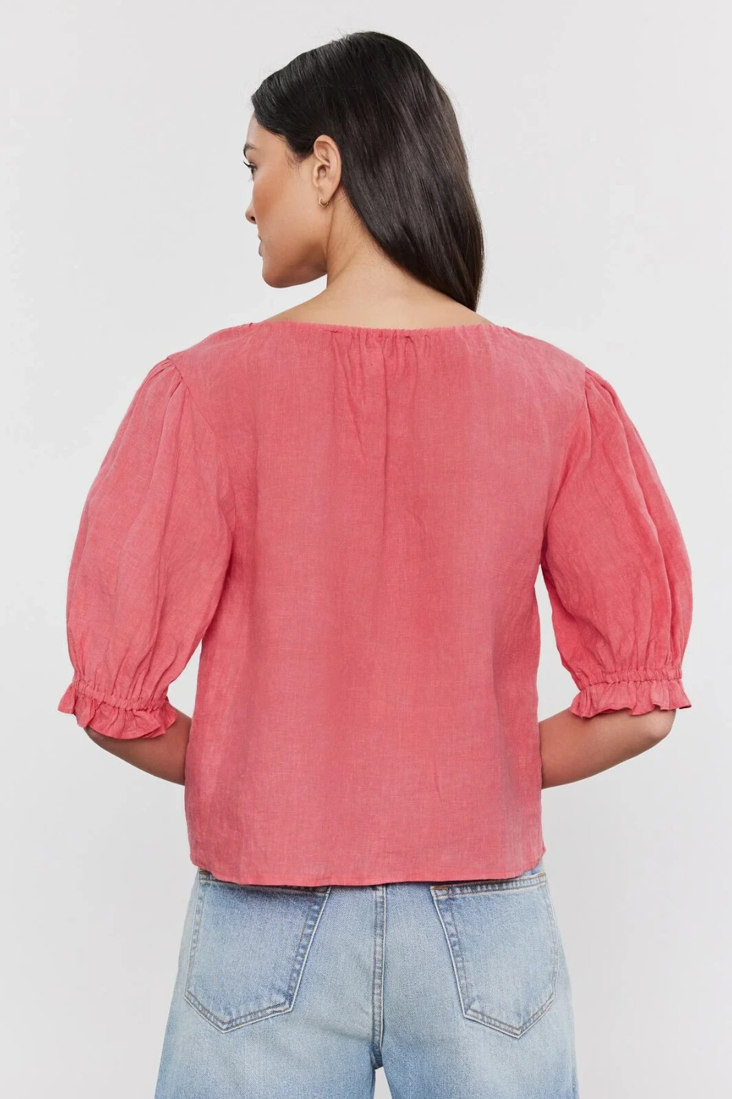 VELVET By Graham & Spencer Celine Linen Top Aloha S $179 H1
