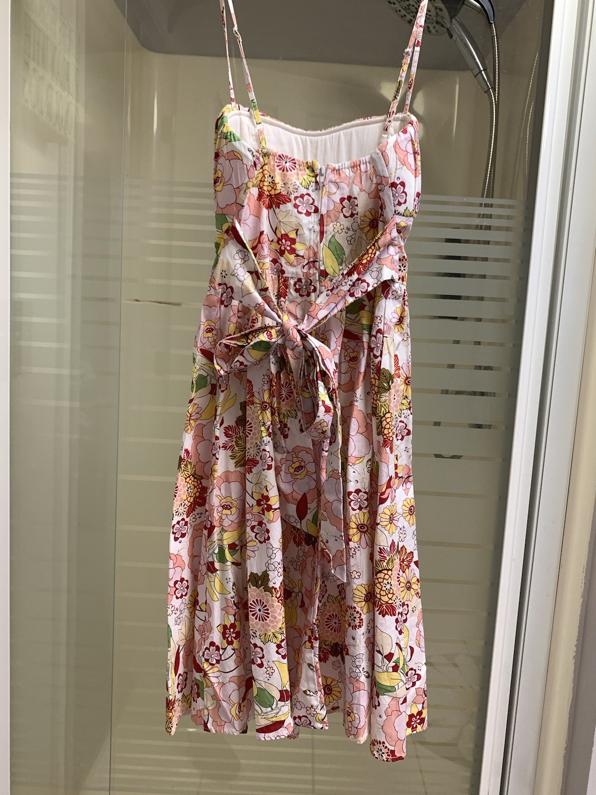 Ambiance Floral Print Sundress Dress Cotton Built-in Bra Pads Size Small NWT