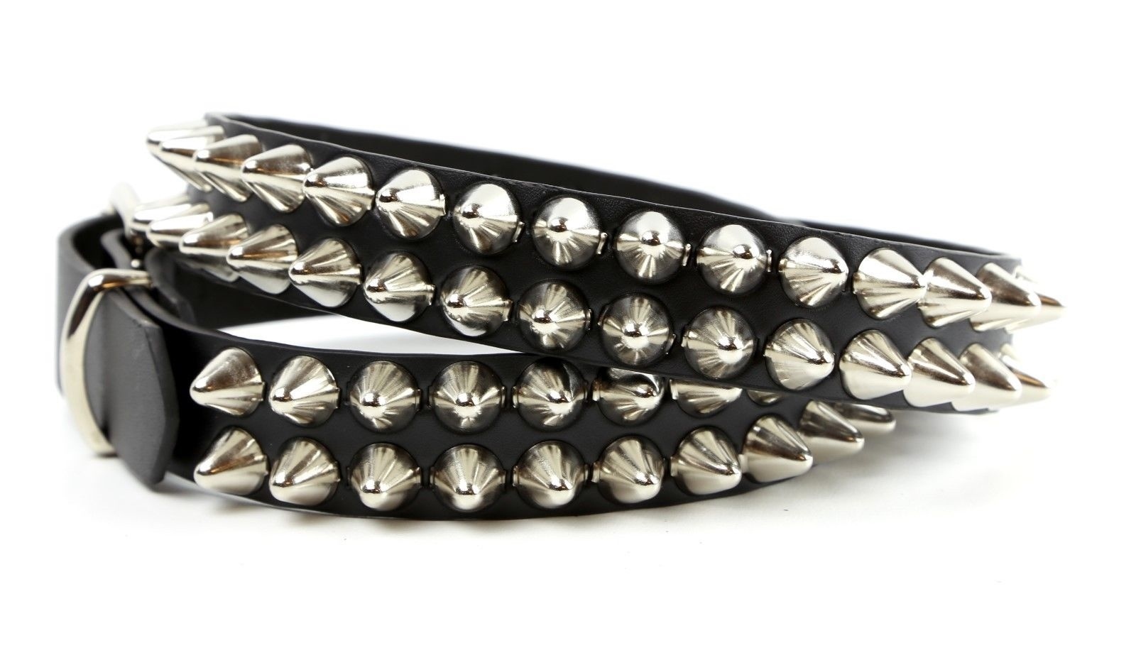 2 Row Large Cone UK77 Stud Leather Belt Punk Gothic Thrash Metal Deathrock USA