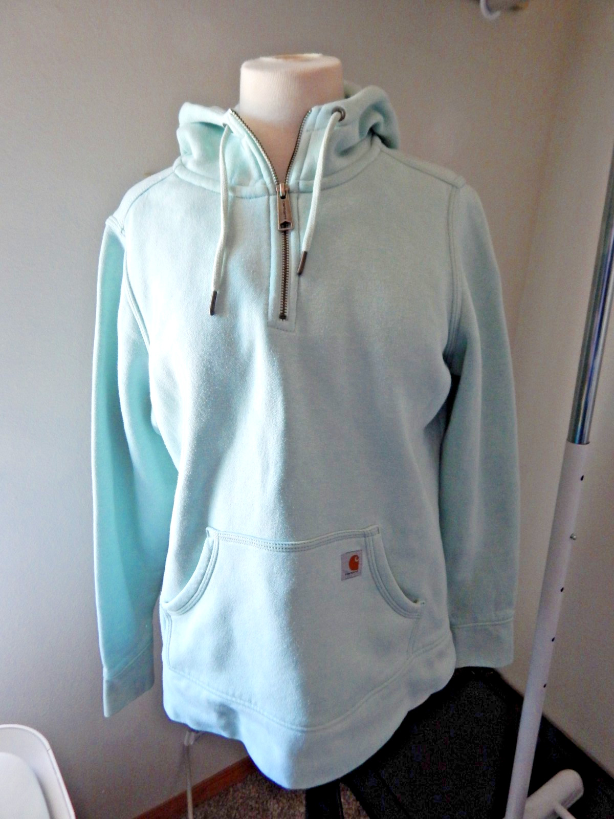 Carhartt 1/4 Zip Sweatshirt Hooded Sweatshirt Size XL (16-18)