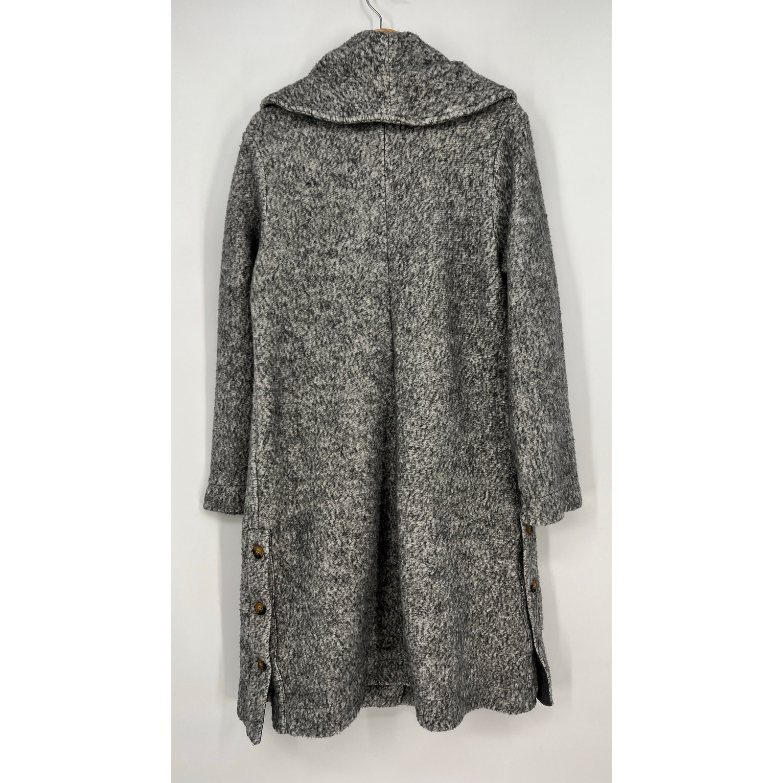Soft Surroundings Sweater Coat Women M Heathered Gray Long Coatigan Shawl Collar