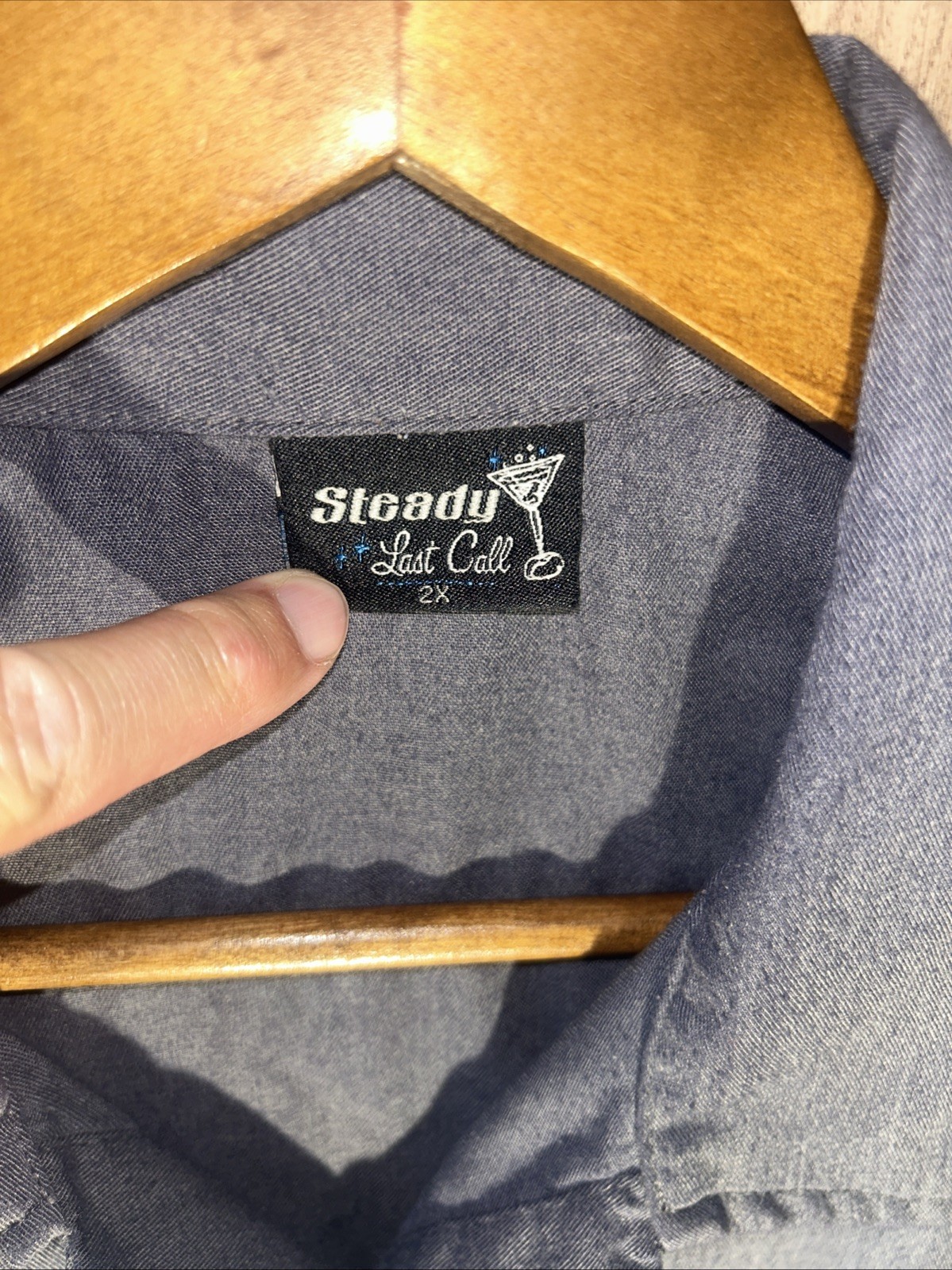 Steady Last Call Men’s 2XL Martini Drinks Print Bowling Shirt Button Up
