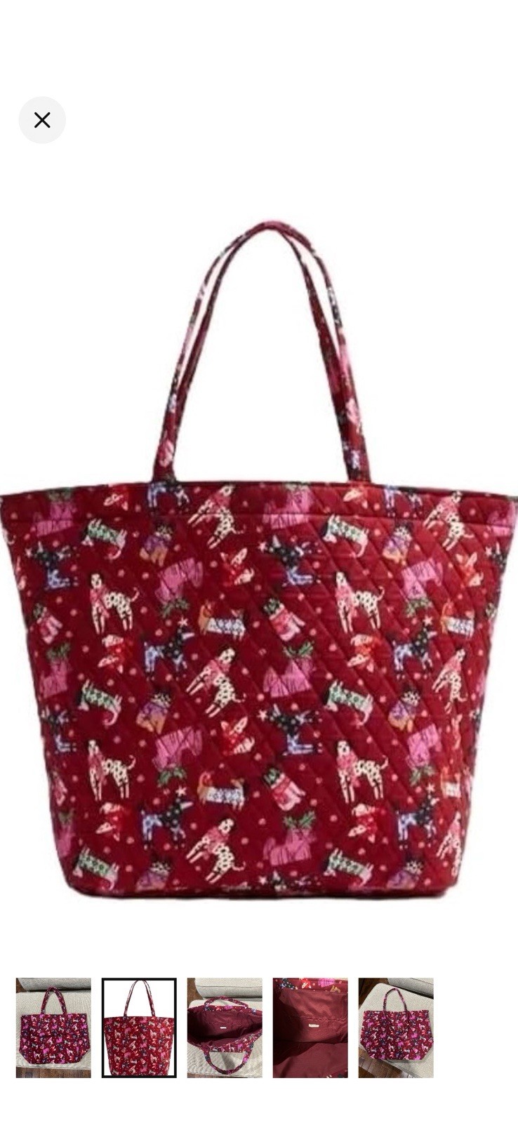 Vera Bradley New Without Tags Holiday Hounds Grand Tote