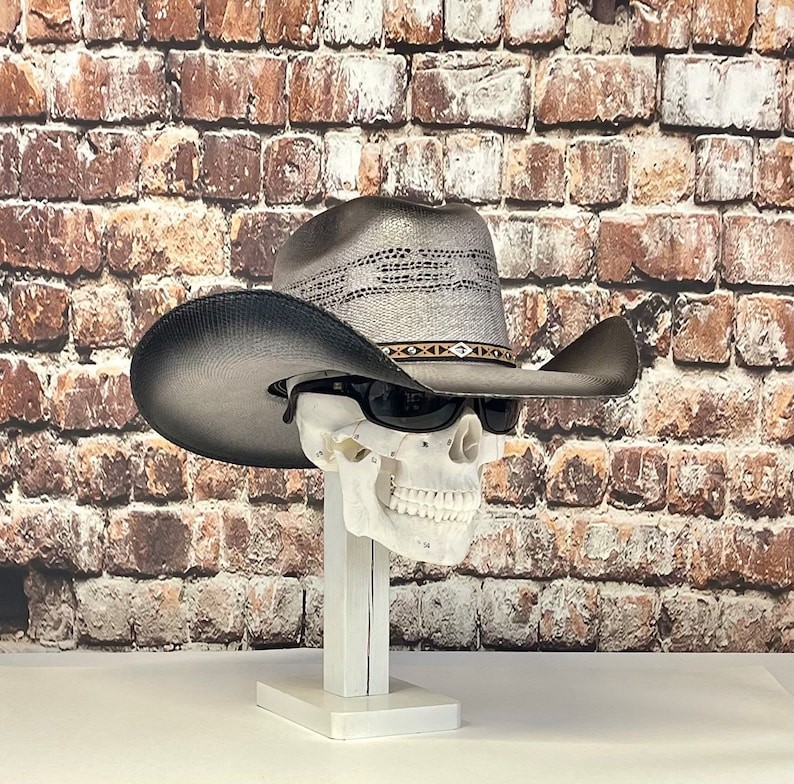 Bull-Hide, Bangora Gray/Black Straw Cowboy Hat: 4″ Brim, Elastic Bandana HAND-