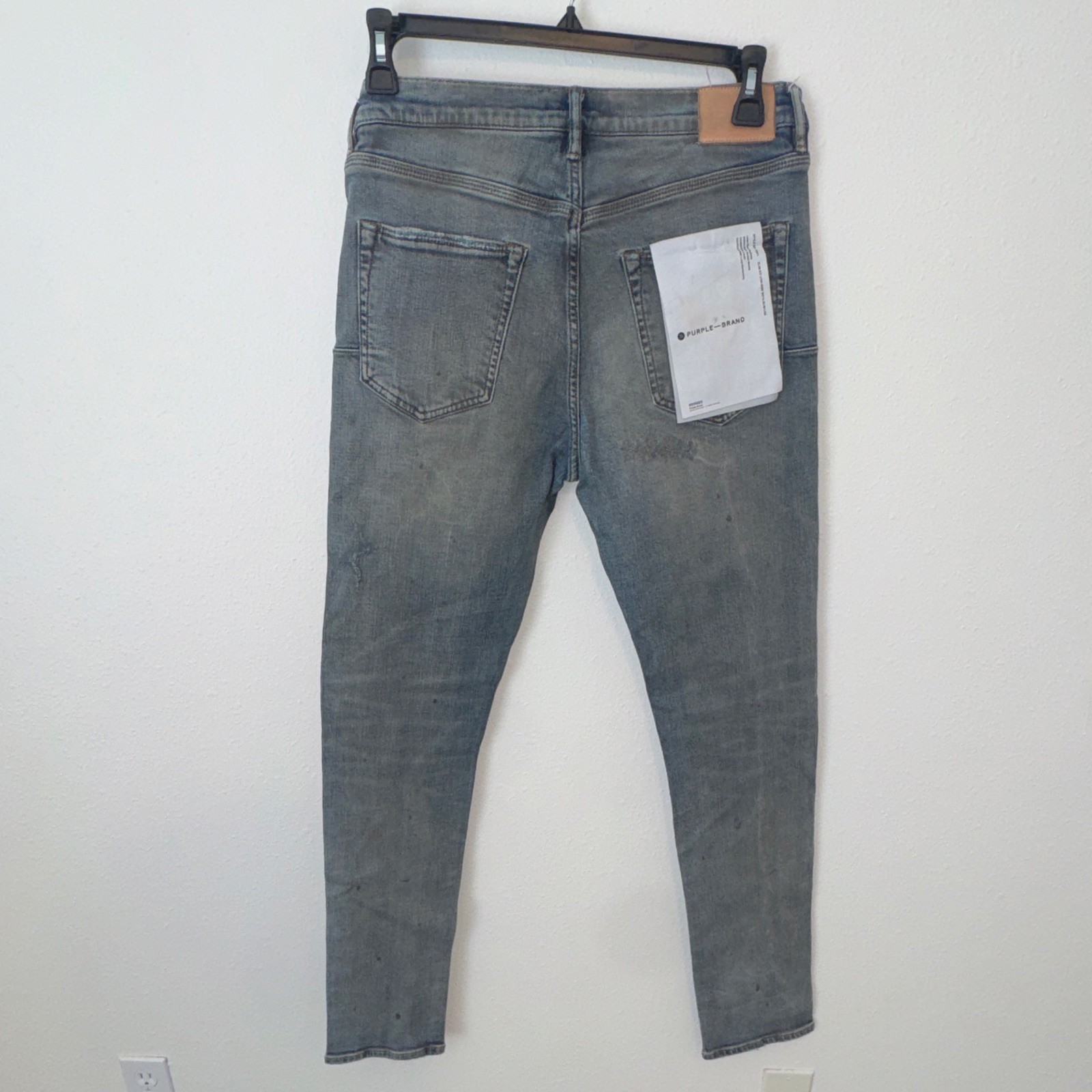 PURPLE Brand Men’s Gray Light Wash Skinny Slim Denim Jeans Low Rise 5-Pocket