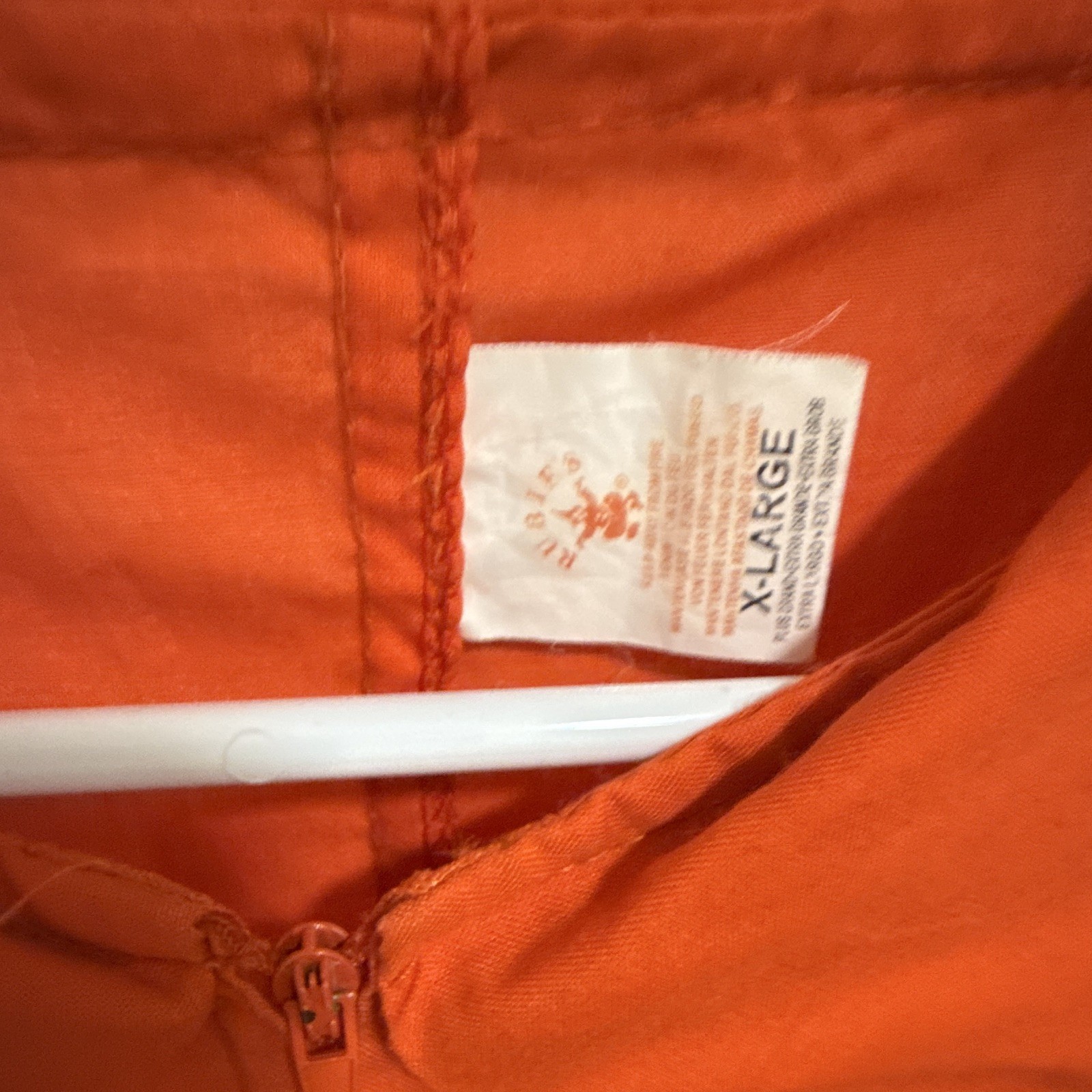 Orange Zip-Front Coveralls Jumpsuit XL Poly/Cotton Twill Prisoner Costume