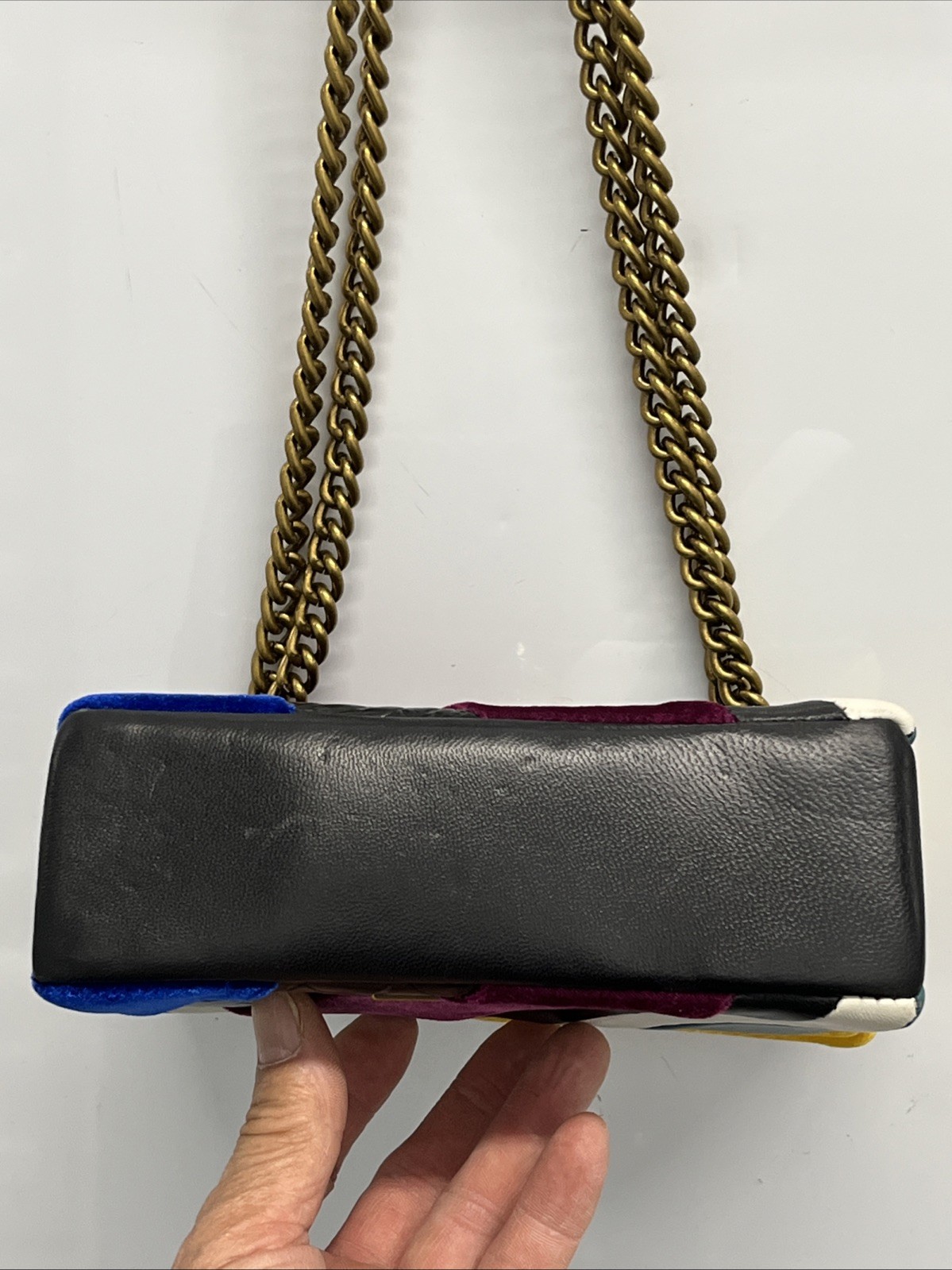 Kurt Geiger Multicolor Colorblock Shoulder Bag Gold Chain Strap