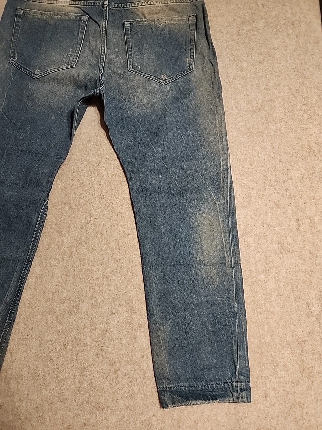 Diesel Eazee Relaxed Boyfriend Denim Jeans 30×25 whiskered Distress staining EUC