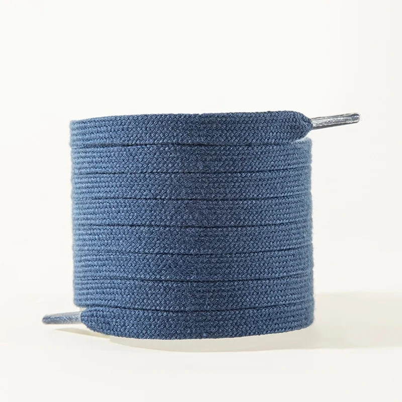 New 0.8cm Wide Flat Cotton Shoelaces Unisex, Solid Color High-Quality Shoelace S