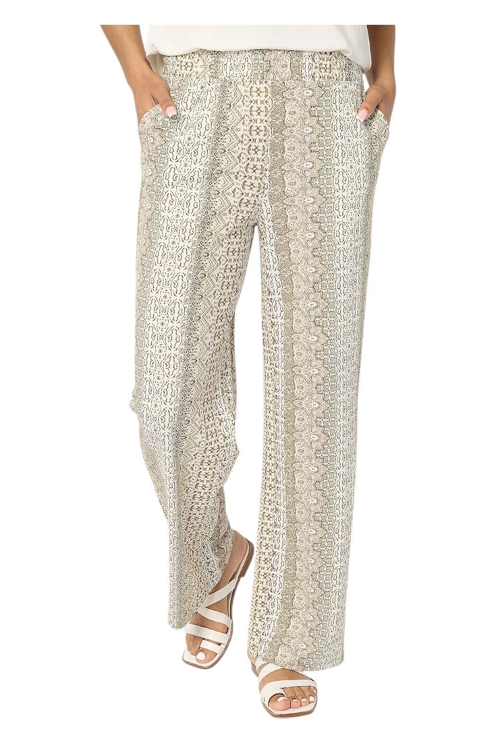 Belle Beach by Kim Gravel Women’s Knit Boho Beach Striped Pants Sand