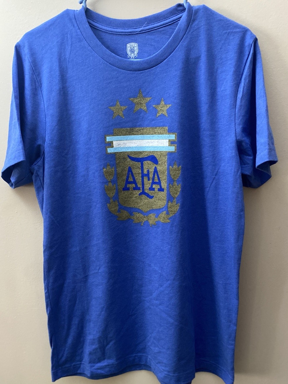 Men’s Argentina National Team Retro Tri-Blend T-Shirt Blue Sz Large Soccer Tee