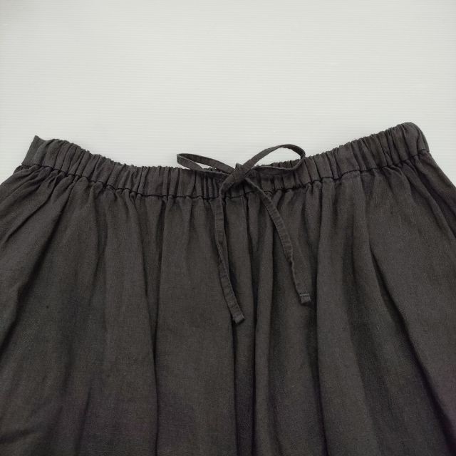 nest Robe Linen Gathered Skirt 01195-1171-7 Garment Dyed Long black 6-0521M∞