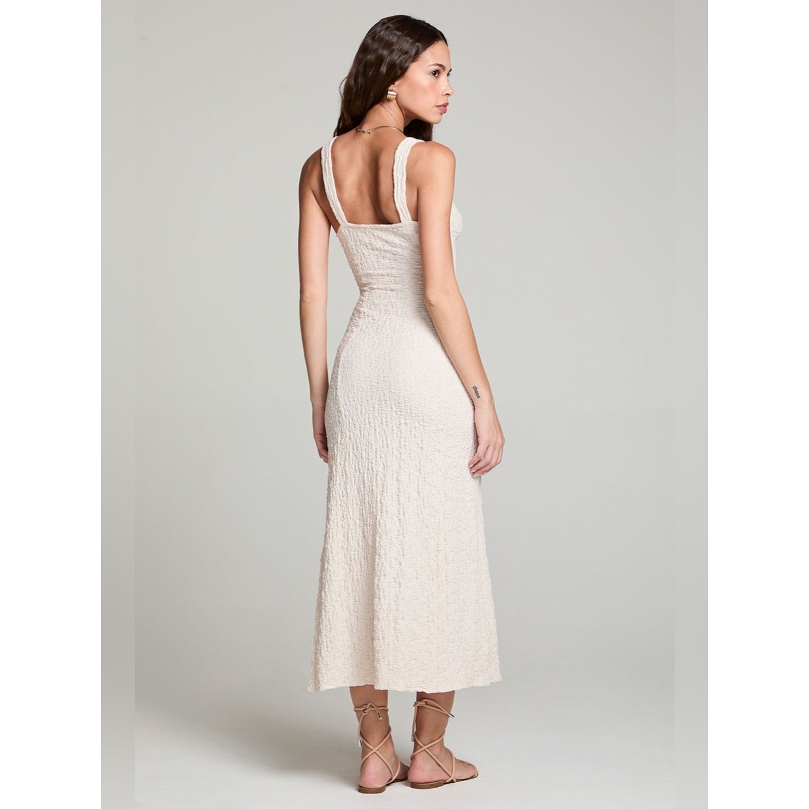NEW Saltwater Luxe Canaan Midi Dress Small Cream High Slit Mermaid Sold Out NWT