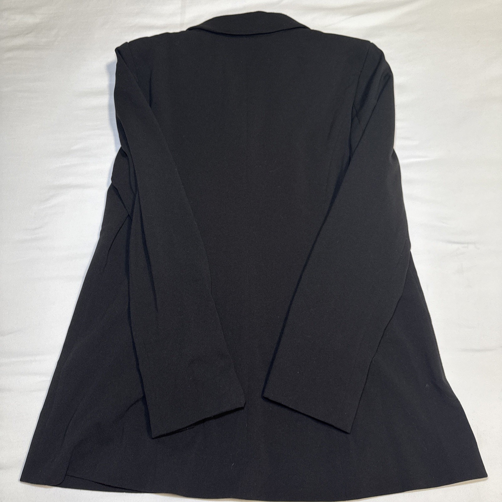 Dennis by Dennis Basso Ponte Knit Lined Blazer Black Mid Length Womens 12 EUC