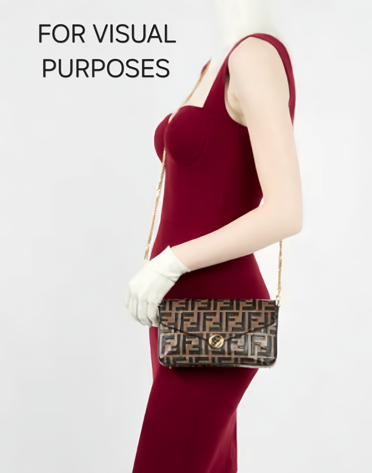 Fendi Vitello FF 1974 Bi-Color Embossed Envelope WOC MSRP: $1,550