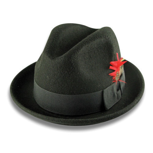 New Men ‘s 100% Wool Fedora Trilby Hat Style LH-1 Size S M L XL