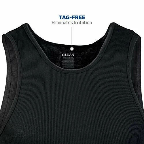 Gildan Men’s A-Shirt Tanks, Multipack, Style G1104, 11 Black Tank Tops New 2XL