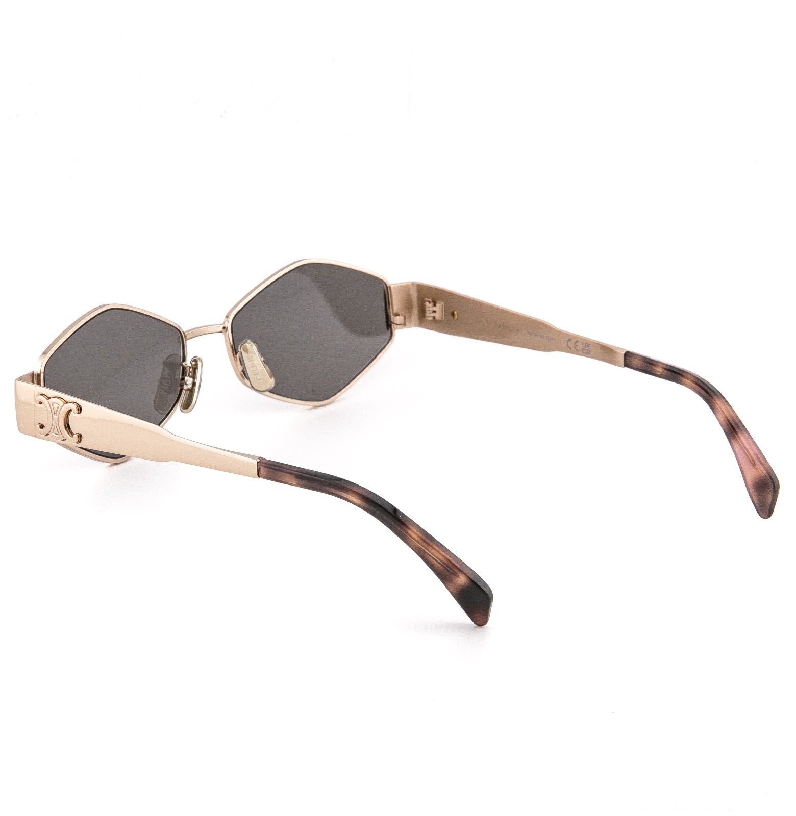 CELINE CL40254U 40254 METAL TRIOMPHE Rose Gold Oval Unisex Sunglasses 28A