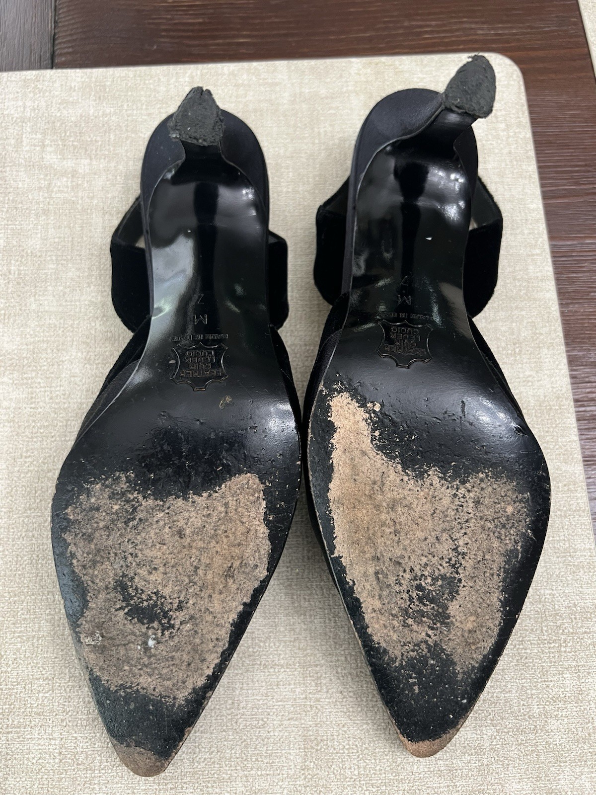 Yves Saint Laurent vintage black satin heels size 7 Classic Party Wedding Guest