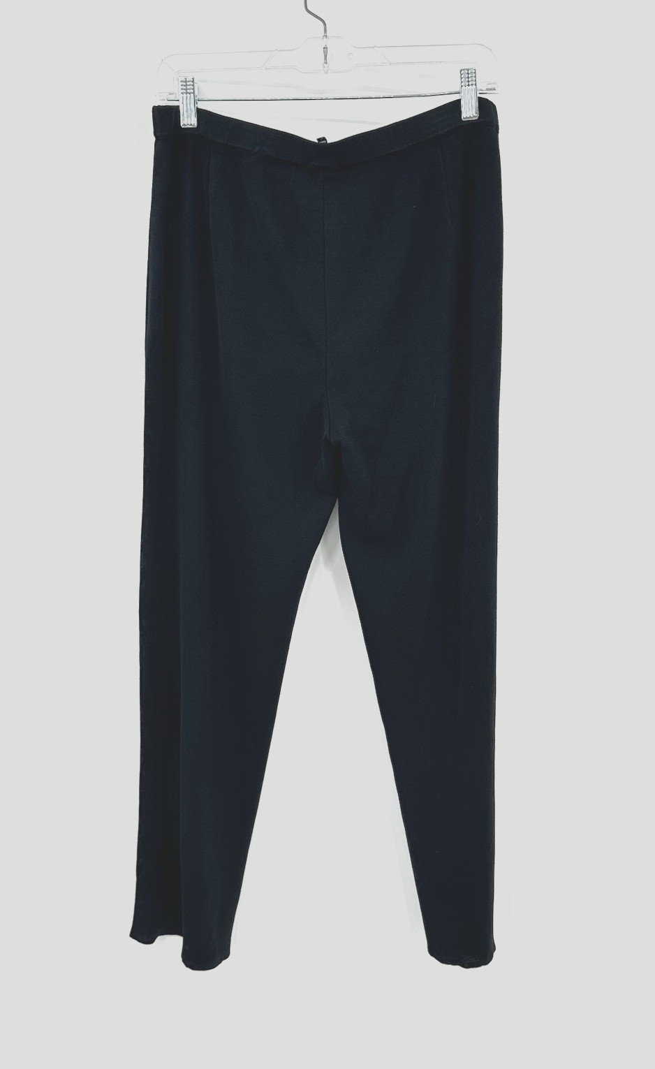 MING WANG straight leg pants black petite PL knit modern knitwear pull on